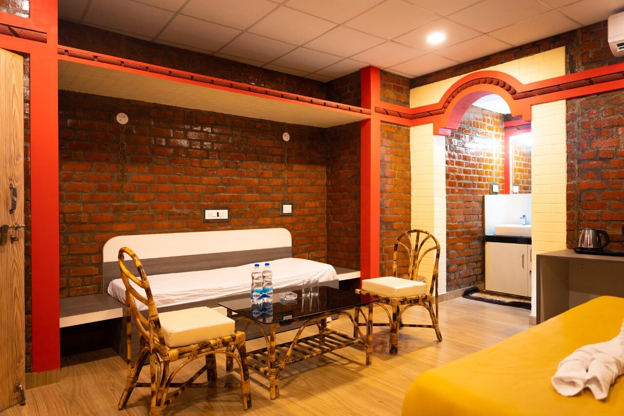 Murdeshwar resort booking cottage walkway